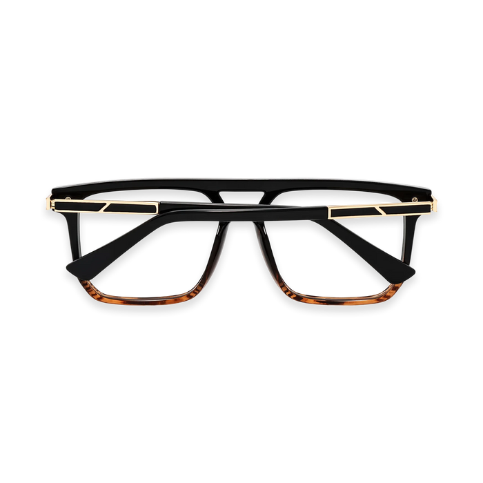 Eydology Avery Black to Brown Stripes Aviator Eyeglasses 5