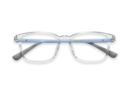 Eydology Baker Crystal Light Blue Square Kids Glasses 1