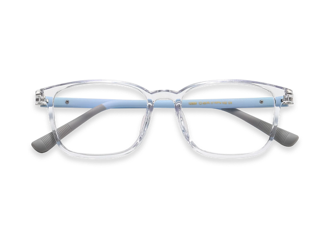 Eydology Baker Crystal Light Blue Square Kids Glasses 1