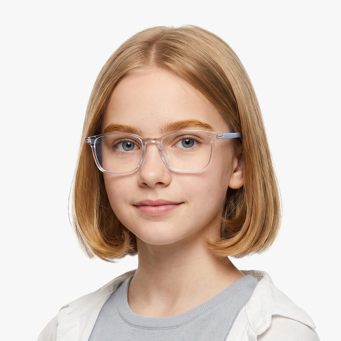 Eydology Baker Crystal Light Blue Square Kids Glasses 4