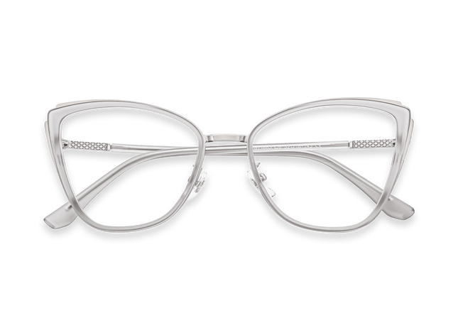 Eydology Beatrice Matte Light Grey/Silver Glasses 1