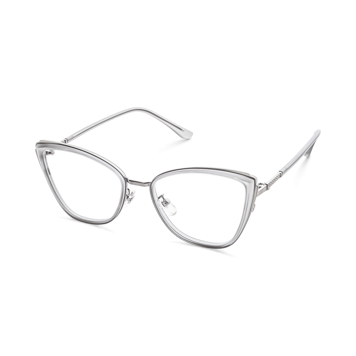 Eydology Beatrice Matte Light Grey/Silver Glasses 3