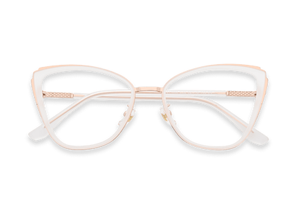 Eydology Beatrice Matte Milky White/Rose Gold Glasses 1