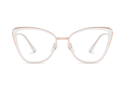 Eydology Beatrice Matte Milky White/Rose Gold Glasses 2