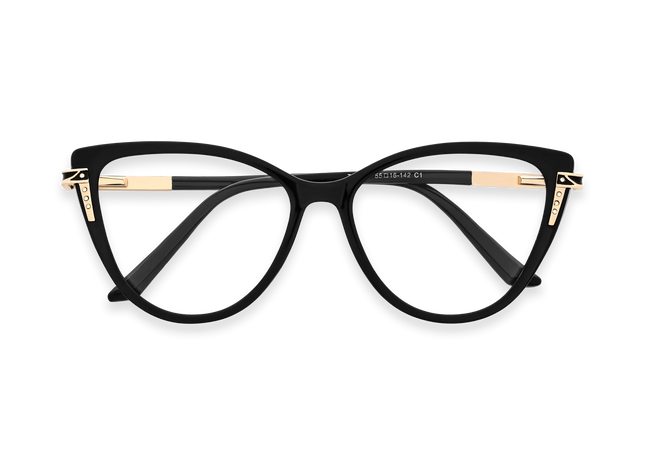 Eydology Bella Black Women's Cat Eye Glasses 1