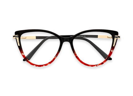 Eydology Bella  Black to Red Tortoise Women's Cat Eye Glasses 1