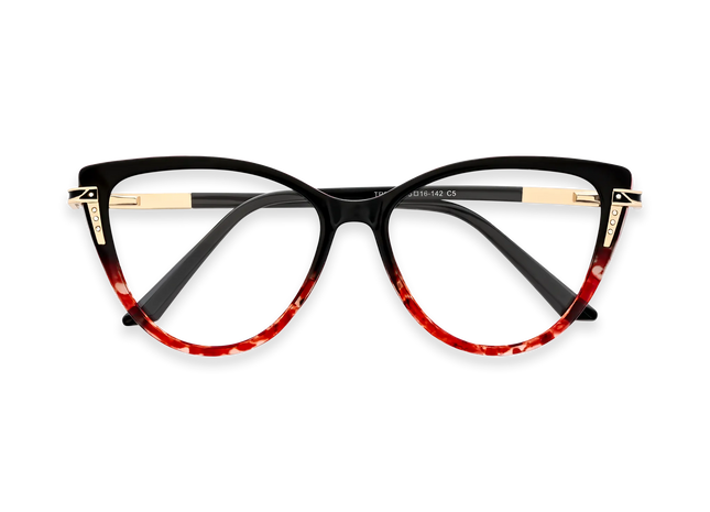 Eydology Bella  Black to Red Tortoise Women's Cat Eye Glasses 1