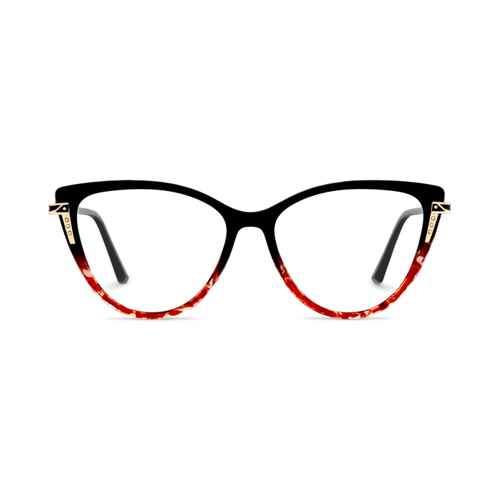 Eydology Bella  Black to Red Tortoise Women's Cat Eye Glasses 2