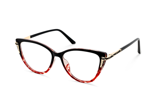 Eydology Bella  Black to Red Tortoise Women's Cat Eye Glasses 3