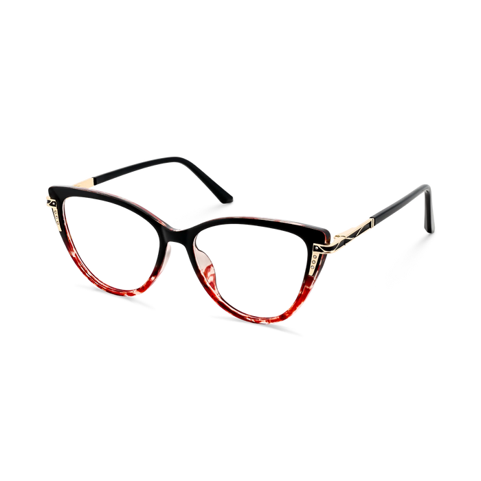 Eydology Bella  Black to Red Tortoise Women's Cat Eye Glasses 3