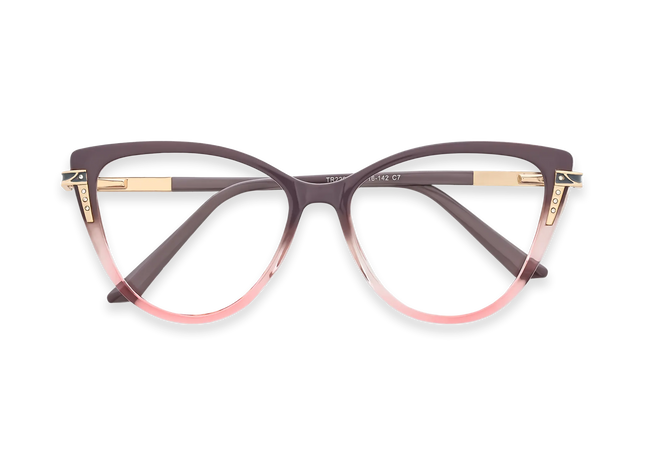 Eydology Bella Mauve to Blush Pink Gradient Women's Cat Eye Glasses 1