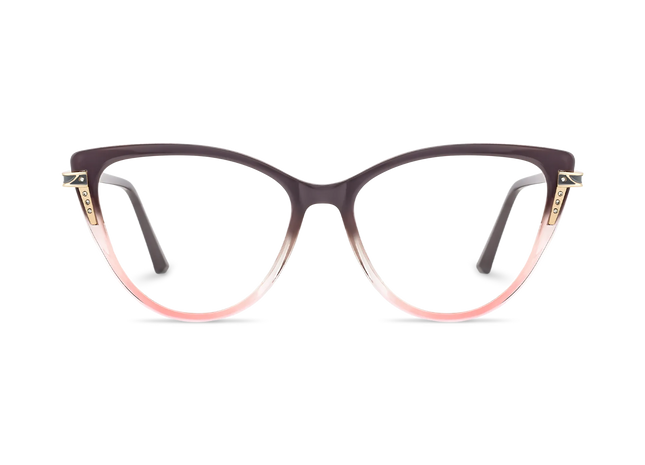 Eydology Bella Mauve to Blush Pink Gradient Women's Cat Eye Glasses 2