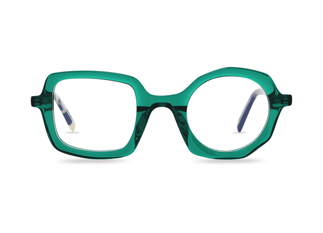 Eydology Bellamy Clear Green Glasses 1