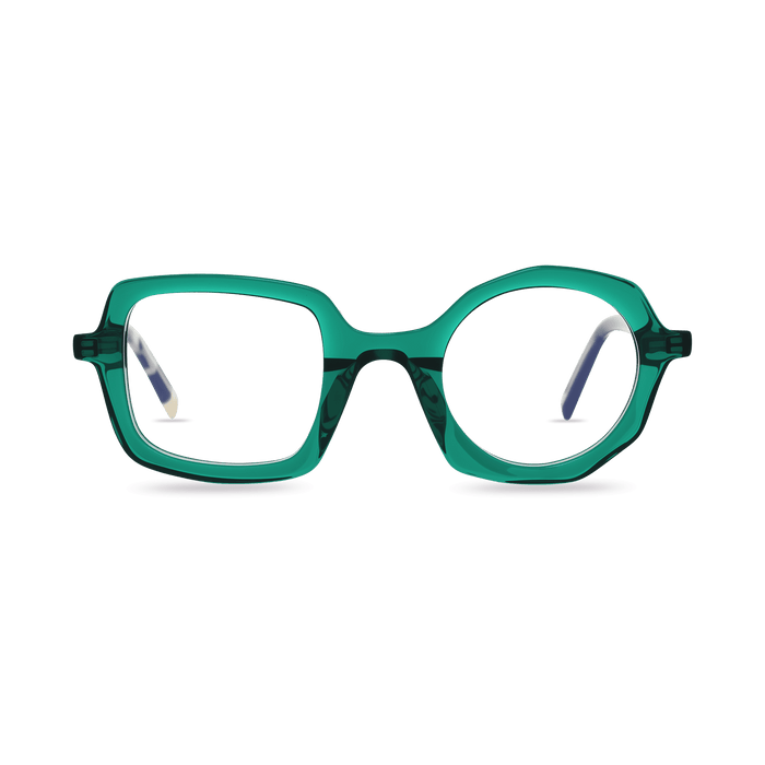 Eydology Bellamy Clear Green Glasses 1