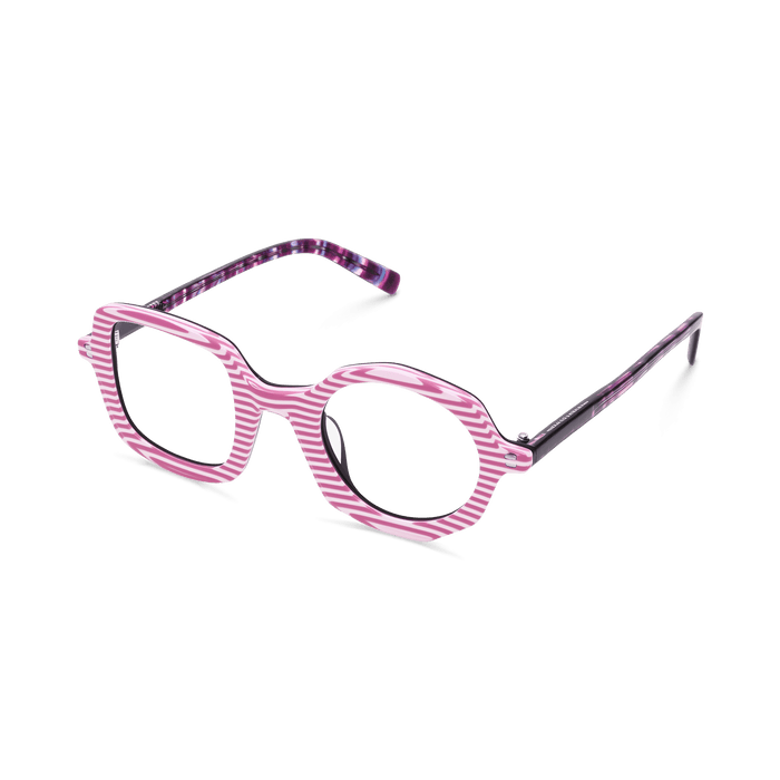 Eydology Bellamy Pink Stripes Glasses 2