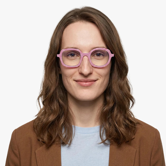 Eydology Bellamy Pink Stripes Glasses 3