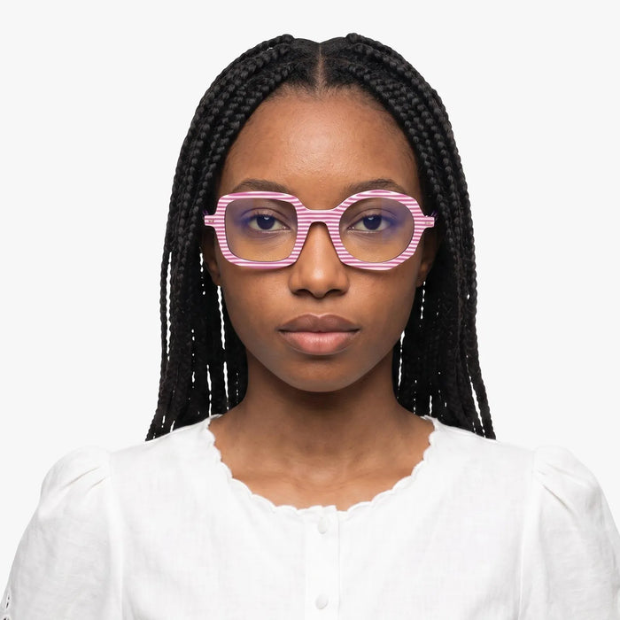 Eydology Bellamy Pink Stripes Glasses 4