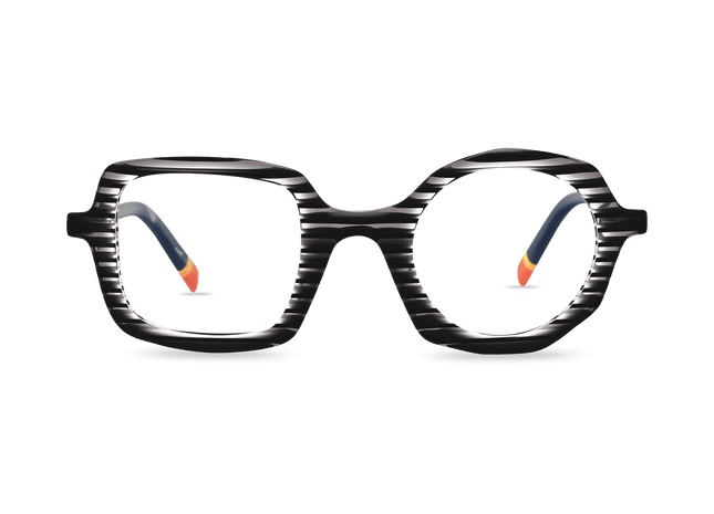 Eydology Bellamy White Stripes Glasses 1