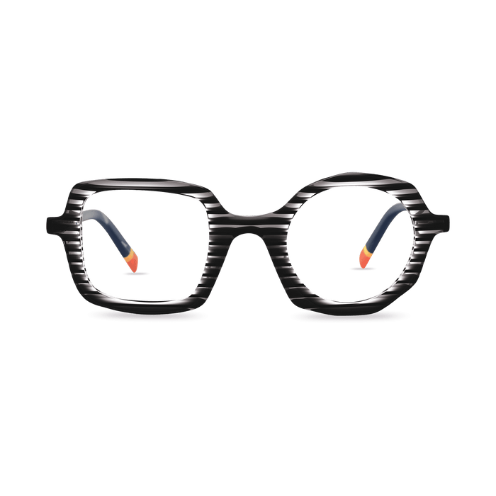 Eydology Bellamy White Stripes Glasses 1