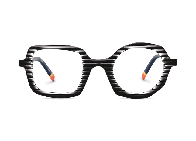 Eydology Bellamy White Stripes Glasses 2