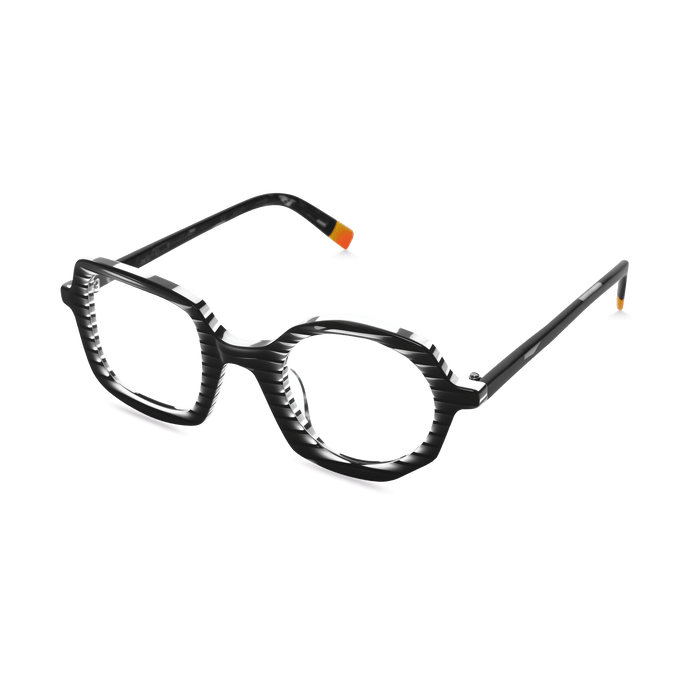 Eydology Bellamy White Stripes Glasses 2