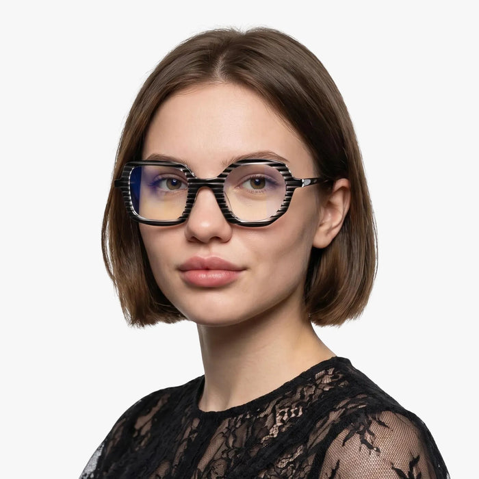 Eydology Bellamy White Stripes Glasses 3