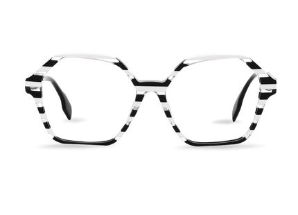 Eydology Bethany Clear Black White Stripes Glasses 1