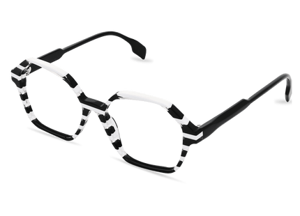 Eydology Bethany Clear Black White Stripes Glasses 2
