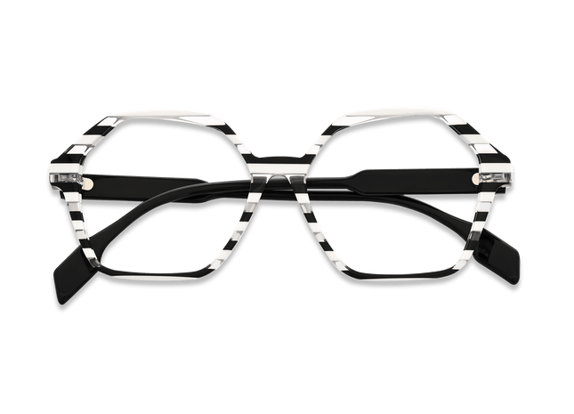 Eydology Bethany Clear Black White Stripes Glasses 3