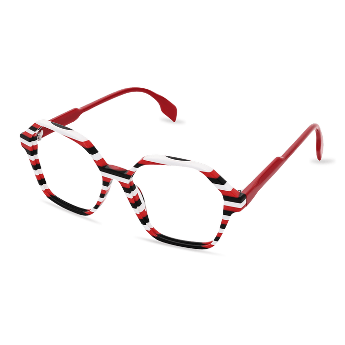 Eydology Bethany Red stripes Glasses 2