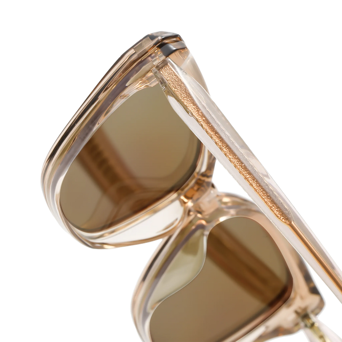 Eydology Bonnie Champagne/Polarized Brown Lens Clip on Sunglasses 5