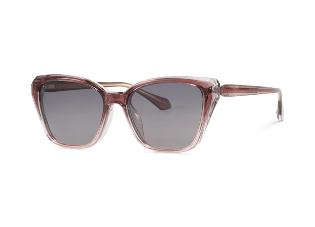 Eydology Bonnie Gradient Rose Mauve/Polarized Gradient Smoke Gray Lens Clip on Sunglasses 2