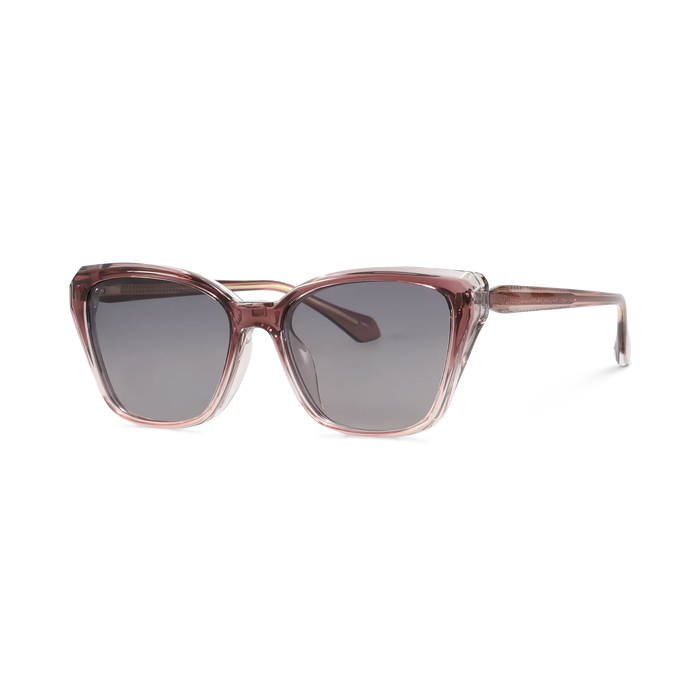 Eydology Bonnie Gradient Rose Mauve/Polarized Gradient Smoke Gray Lens Clip on Sunglasses 2