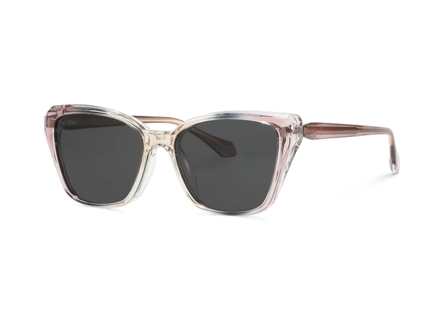 Eydology Bonnie Gradient Rose Tea/Polarized Grey Lens Clip on Sunglasses 2
