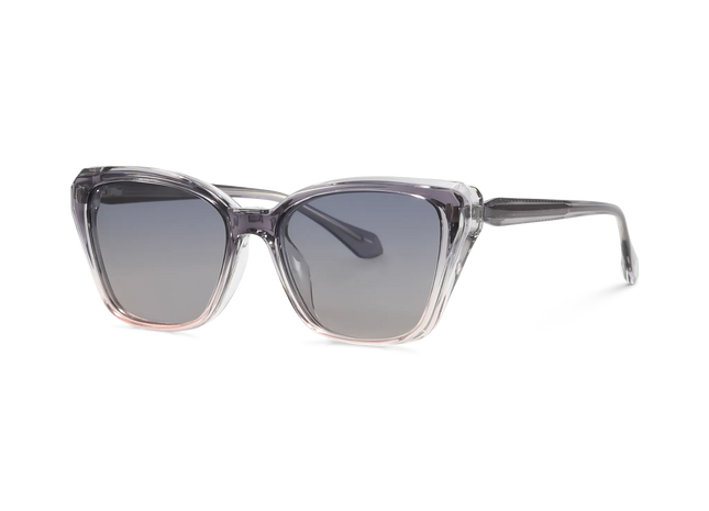 Eydology Bonnie Grey to Pink Gradient / Polarized Grey to Pink Lens Clip on Sunglasses 2