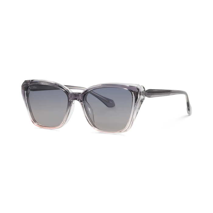 Eydology Bonnie Grey to Pink Gradient / Polarized Grey to Pink Lens Clip on Sunglasses 2