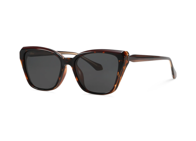 Eydology Bonnie Tortoise/Polarized Grey Lens Clip on Sunglasses 2