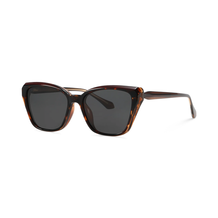 Eydology Bonnie Tortoise/Polarized Grey Lens Clip on Sunglasses 2