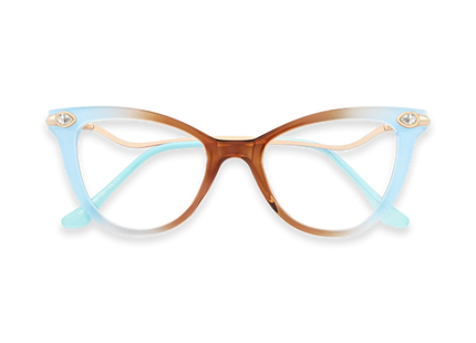 Eydology Brenda Aqua Brown Gradient Women's Cat Eye Glasses 1