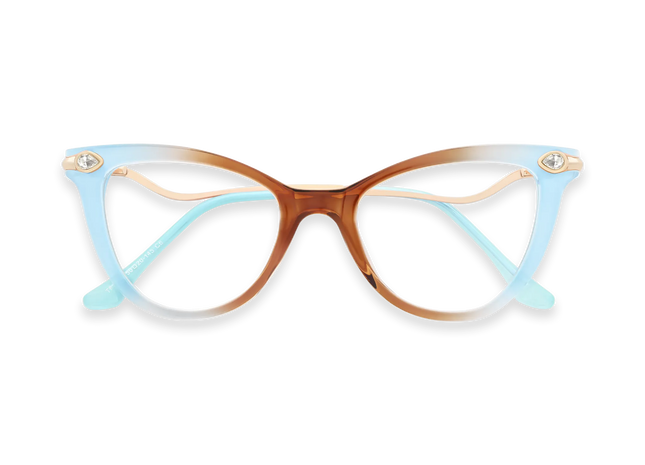 Eydology Brenda Aqua Brown Gradient Women's Cat Eye Glasses 1