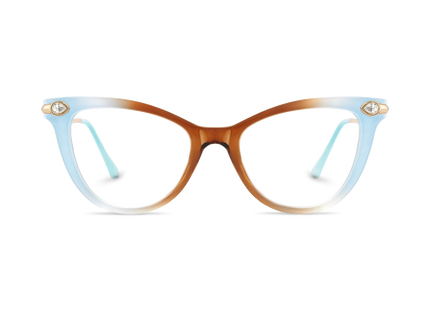 Eydology Brenda Aqua Brown Gradient Women's Cat Eye Glasses 2