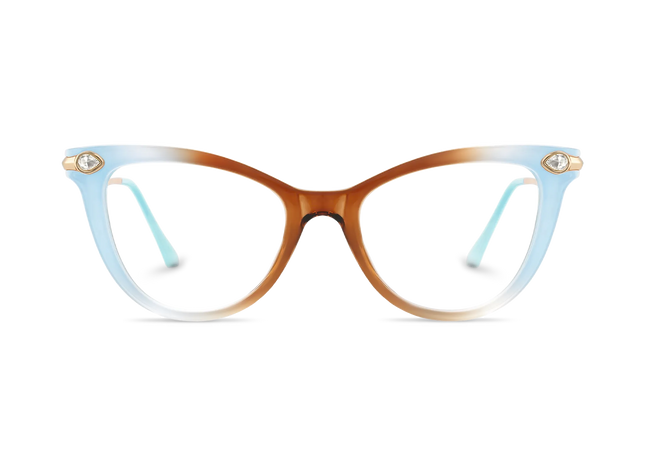 Eydology Brenda Aqua Brown Gradient Women's Cat Eye Glasses 2