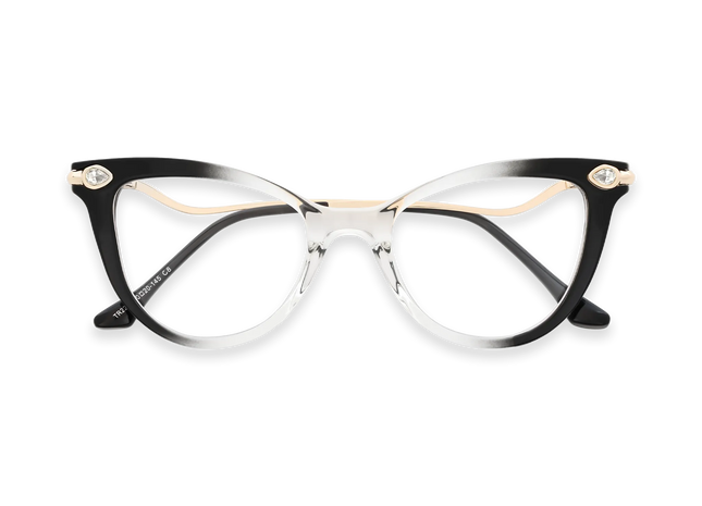 Eydology Brenda Black & Clear Gradient Women's Cat Eye Glasses 1