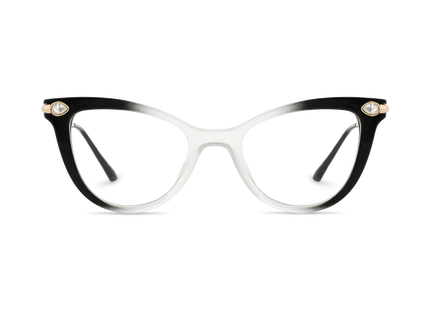 Eydology Brenda Black & Clear Gradient Women's Cat Eye Glasses 2