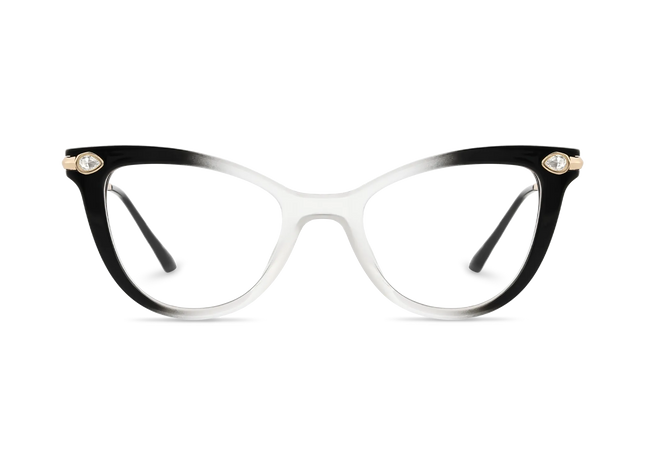 Eydology Brenda Black & Clear Gradient Women's Cat Eye Glasses 2