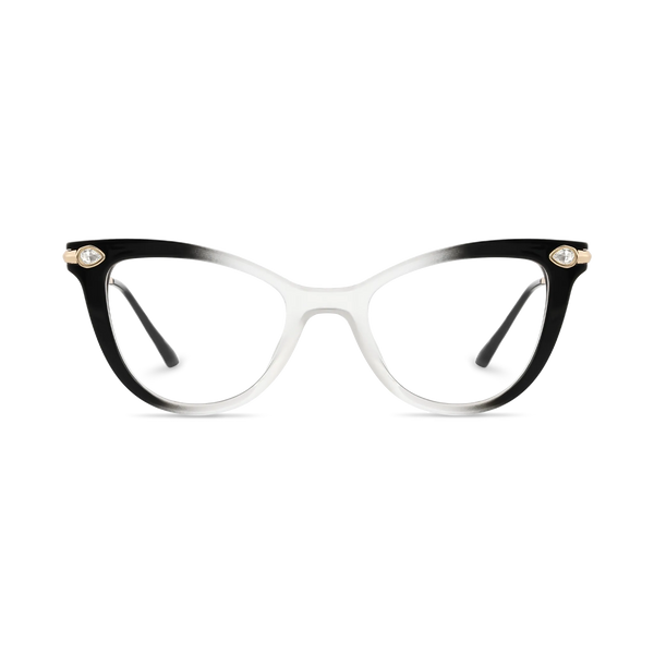 Eydology Brenda Black & Clear Gradient Women's Cat Eye Glasses 2