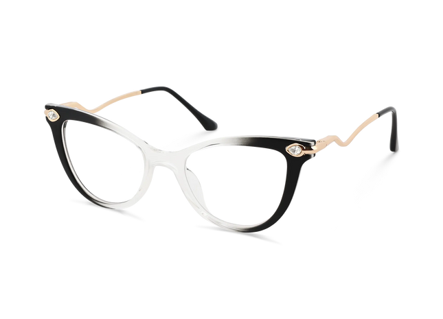 Eydology Brenda Black & Clear Gradient Women's Cat Eye Glasses 3