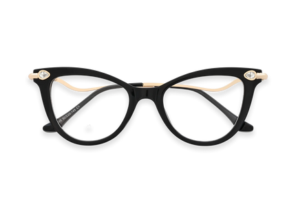 Eydology Brenda Black Women's Cat Eye Glasses with rhinestone 1