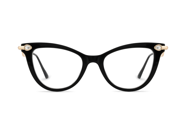 Eydology Brenda Black Women's Cat Eye Glasses with rhinestone 2