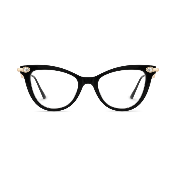 Eydology Brenda Black Women's Cat Eye Glasses with rhinestone 2